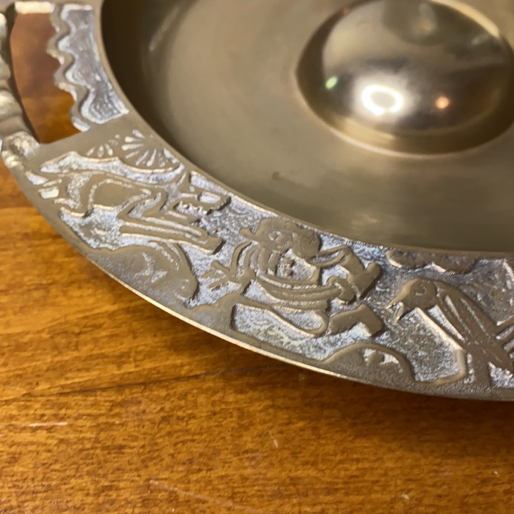 VINTAGE BRASS ASHTRAY • RARE - Picture 4 of 8